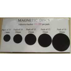 Magnetic Discs Adhesive backed 40mm pack of 10